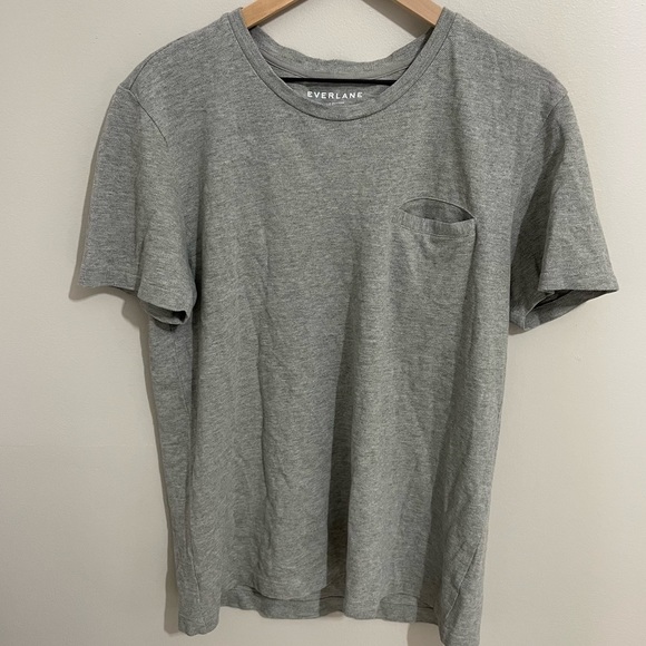 Everlane Pique Pocket Tee Gray Sz L - Picture 3 of 9